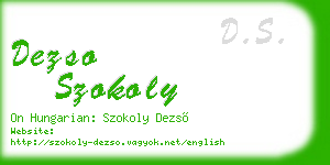 dezso szokoly business card